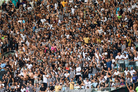Rio, Brazil - March 27, 2022: Fans in match between Fluminense vs Botafogo by semifinal round of Carioca Championship in Maracana Stadiumのeditorial素材