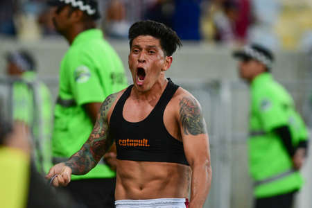 Rio, Brazil - March 27, 2022: German Cano player in match between Fluminense vs Botafogo by semifinal round of Carioca Championship in Maracana Stadiumのeditorial素材