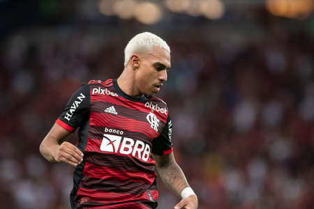 Rio, Brazil - March 12, 2022: Matheuzinho player in match between Bangu vs Flamengo by 10th round of Carioca Championship in Maracana Stadiumのeditorial素材