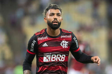 Rio, Brazil - March 30, 2022: Gabriel Barbosa (Gabigol) player in match between Flamengo vs Botafogo by first match of final round of Carioca Championship in Maracana Stadiumのeditorial素材