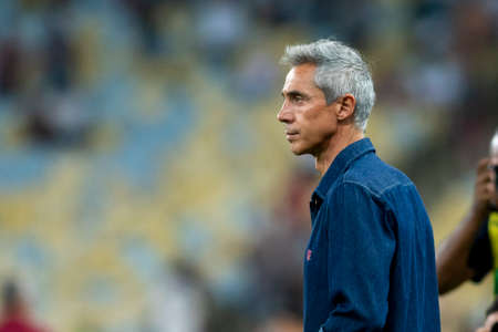 Rio, Brazil - March 30, 2022: Paulo Sousa coach in match between Flamengo vs Botafogo by first match of final round of Carioca Championship in Maracana Stadiumのeditorial素材
