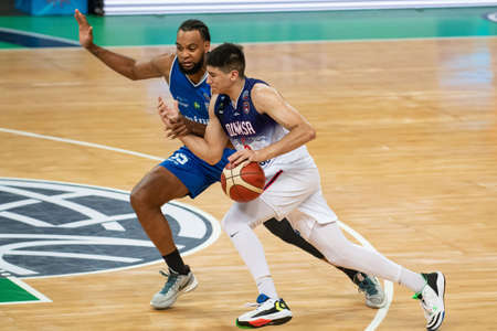 Rio, Brazil - April 09, 2022: Ivan Pablo GRAMAJO player in match between Minas vs Quinsa by third place of final round of Basketball Champions League America in Arena Carioca 1 Stadiumのeditorial素材