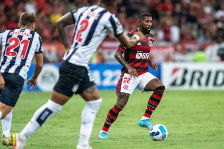 Rio, Brazil - April 12, 2022: Rodinei player in match between Flamengo (BRA) vs Talleres (ARG) by Libertadores Cup 2022, by round of groups, in Maracana Stadiumのeditorial素材