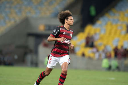 Rio, Brazil - April 12, 2022: Willian Arao player in match between Flamengo (BRA) vs Talleres (ARG) by Libertadores Cup 2022, by round of groups, in Maracana Stadiumのeditorial素材