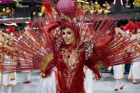 Rio, Brazil - April 20, 2022: Unidos da Ponte in the Rio Carnival, held at the Marques de Sapucai Sambadrome, in Rio de Janeiro/RJ.のeditorial素材