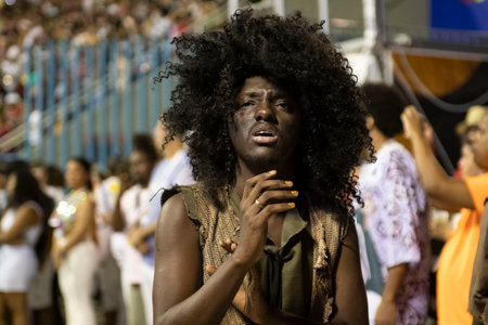 Rio, Brazil - April 20, 2022: Unidos da Ponte in the Rio Carnival, held at the Marques de Sapucai Sambadrome, in Rio de Janeiro/RJ.のeditorial素材