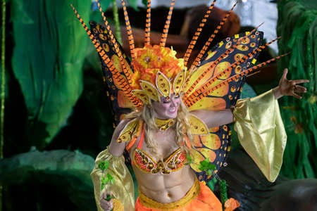 Rio, Brazil - April 20, 2022: Unidos do Porto da Pedra in the Rio Carnival, held at the Marques de Sapucai Sambadrome, in Rio de Janeiro/RJ.のeditorial素材