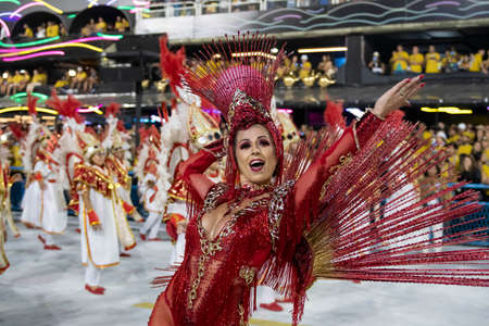 Rio, Brazil - April 20, 2022: Unidos da Ponte in the Rio Carnival, held at the Marques de Sapucai Sambadrome, in Rio de Janeiro/RJ.のeditorial素材