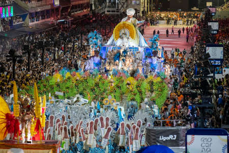 Rio, Brazil - April 20, 2022: Unidos do Porto da Pedra in the Rio Carnival, held at the Marques de Sapucai Sambadrome, in Rio de Janeiro/RJ.のeditorial素材
