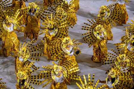 Rio, Brazil - April 20, 2022: Unidos do Porto da Pedra in the Rio Carnival, held at the Marques de Sapucai Sambadrome, in Rio de Janeiro/RJ.のeditorial素材