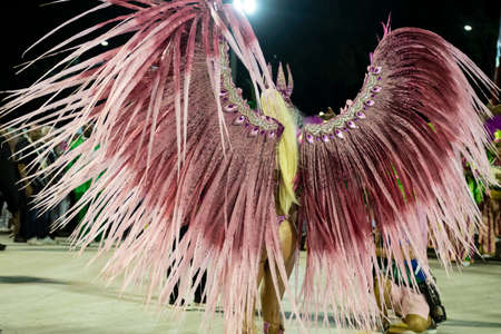 Rio, Brazil - April 21, 2022: Samba School Lins Imperial in the Rio Carnival, held at the Marques de Sapucai Sambadrome School. Drums Queen Danny Foxのeditorial素材