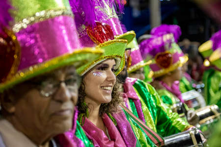 Rio, Brazil - April 21, 2022: Samba School Lins Imperial in the Rio Carnival, held at the Marques de Sapucai Sambadromeのeditorial素材