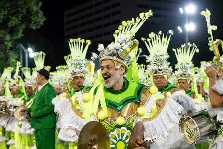 Rio, Brazil - April 22, 2022: Samba School Imperatriz in the Rio Carnival, held at the Marques de...