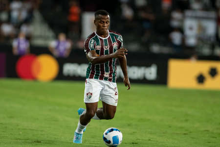 Rio, Brazil - March 09, 2022: John Arias player in match between Fluminense (BRA) 3 vs 1 Olimpia (PAR) by 3th round of Libertadores Cup in Nilton Santos Stadiumのeditorial素材