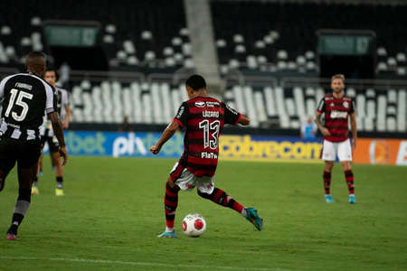 Rio, Brazil - February 23, 2022: Lazaro player in match between Botafogo 1 vs 3 Flamengo by 8th round of Carioca Championship (Taca Guanabara) in Nilton Santos Stadiumのeditorial素材
