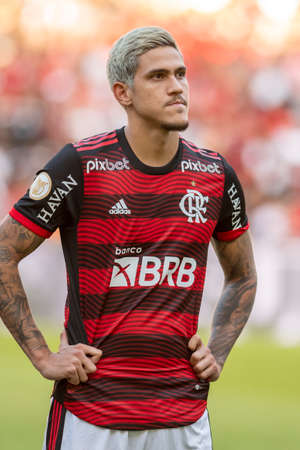 Rio, Brazil - June 05, 2022: Pedro player in match between Flamengo vs Fortaleza by 9th round of Brazilian Championship in Maracana Stadiumのeditorial素材
