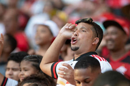 Rio, Brazil - June 05, 2022: fans in match between Flamengo vs Fortaleza by 9th round of Brazilian Championship in Maracana Stadiumのeditorial素材