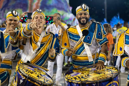 Rio, Brazil - April 22, 2022: Samba School Tuiuti in the Rio Carnival, held at the Marques de Sapucai Sambadromeのeditorial素材