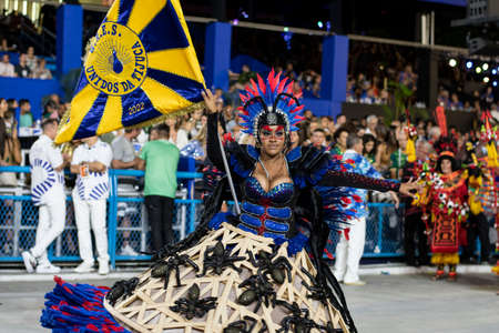 Rio, Brazil - April 22, 2022: Samba School Unidos da Tijuca in the Rio Carnival, held at the Marques de Sapucai Sambadromeのeditorial素材