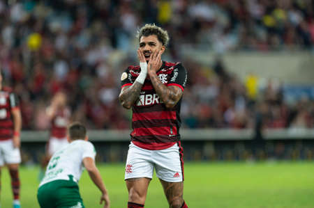 Rio, Brazil - June 15, 2022: Gabriel Barbosa player in match between Flamengo vs Cuiaba by 11th round of Brazilian Championship in Maracana Stadiumのeditorial素材