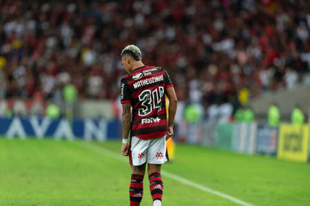 Rio, Brazil - June 15, 2022: Matheuzinho player in match between Flamengo vs Cuiaba by 11th round of Brazilian Championship in Maracana Stadiumのeditorial素材