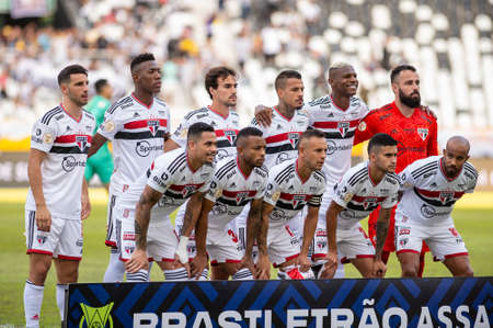 Rio, Brazil - June 16, 2022: Team in match between Botafogo vs Sao Paulo by 12th round of Brazilian Championship in Nilton Santos Stadiumのeditorial素材