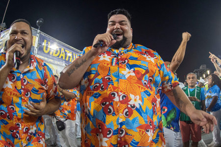 Rio, Brazil - April 22, 2022: Samba School Unidos da Tijuca in the Rio Carnival, held at the Marques de Sapucai Sambadromeのeditorial素材