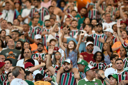 Rio, Brazil - July 02, 2022: fan in match between Fluminense vs Corinthians by 15th round of Brazilian Championship in Maracana Stadiumのeditorial素材