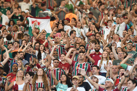 Rio, Brazil - July 02, 2022: Fans in match between Fluminense vs Corinthians by 15th round of Brazilian Championship in Maracana Stadiumのeditorial素材