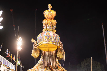 Rio, Brazil - April 24, 2022: Samba School Vila Isabel in the Rio Carnival, held at the Marques de Sapucai Sambadromeのeditorial素材