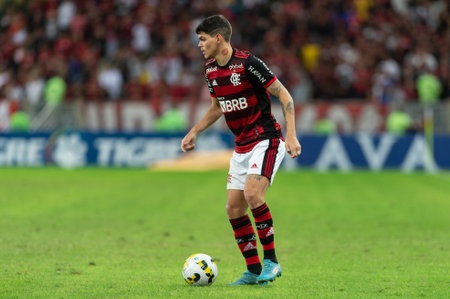 Rio, Brazil - June 15, 2022: Ayrton Lucas player in match between Flamengo vs Cuiaba by 11th round of Brazilian Championship in Maracana Stadiumのeditorial素材