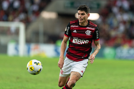 Rio, Brazil - June 15, 2022: Ayrton Lucas player in match between Flamengo vs Cuiaba by 11th round of Brazilian Championship in Maracana Stadiumのeditorial素材