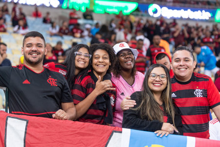 Rio, Brazil - June 15, 2022: Fans in match between Flamengo vs Cuiaba by 11th round of Brazilian Championship in Maracana Stadiumのeditorial素材