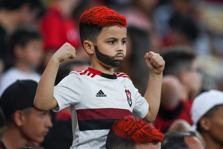 Rio, Brazil - July 06, 2022: Fans in match between Flamengo (BRA) vs Tolima (ARG) by Libertadores Cup 2022, by round of groups, in Maracana Stadiumのeditorial素材