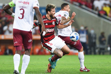 Rio, Brazil - July 06, 2022: Leo Pereira player in match between Flamengo (BRA) vs Tolima (ARG) by Libertadores Cup 2022, by round of groups, in Maracana Stadiumのeditorial素材