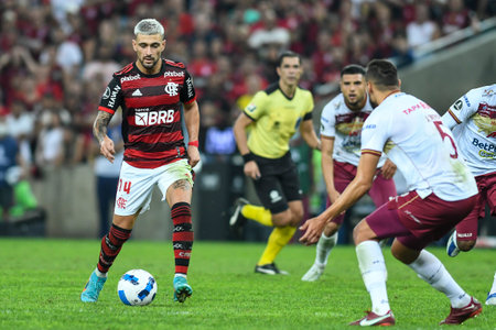 Rio, Brazil - July 06, 2022: De Arrascaeta player in match between Flamengo (BRA) vs Tolima (ARG) by Libertadores Cup 2022, by round of groups, in Maracana Stadiumのeditorial素材