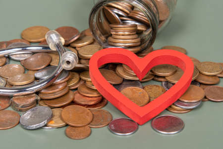 Medicine cost concept with heart treatment and the likeの写真素材