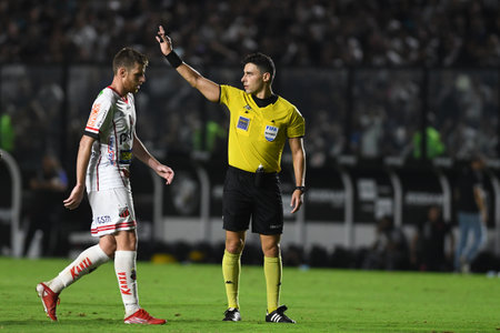 Rio, Brazil - July 19, 2022: Rodolpho Toski Marques referee in match between Vasco vs Ituano 19th round Brazilian Championship B series, in Sao Januario Stadiumのeditorial素材