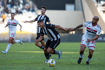 Rio, Brazil - June 16, 2022: Patrick and Patrick de Paulaplayer in match between Botafogo vs Sao Paulo by 12th round of Brazilian Championship in Nilton Santos Stadiumのeditorial素材