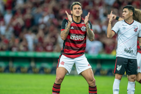 Rio, Brazil - July 27, 2022: Pedro player in match between Flamengo vs Athletico-PR by quarter finals round of Brazilian Cup in Maracana Stadiumのeditorial素材