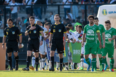 Rio, Brazil - July 31, 2022: entrance to the players' lawn in match between vasco vs Chapecoense by 22th round Brazilian Championship B series, in Sao Januario Stadiumのeditorial素材