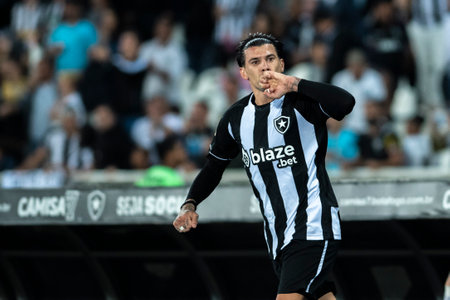 Rio, Brazil - September 17, 2022: Victor Cuesta player in match between Botafogo vs Coritiba by 17 round of Brazilian Championship in Nilton Santos Stadiumのeditorial素材
