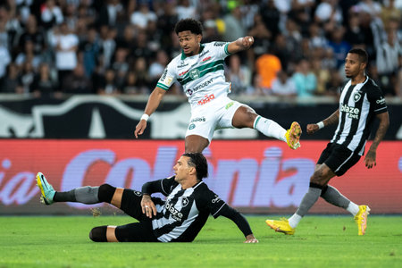 Rio, Brazil - September 17, 2022: Warley player in match between Botafogo vs Coritiba by 17 round of Brazilian Championship in Nilton Santos Stadiumのeditorial素材