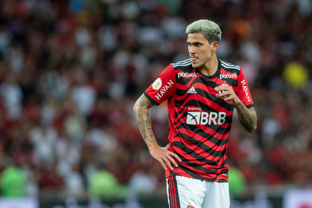 Rio, Brazil - October 01, 2022 - Pedro player in match between Flamengo vs Bragantino by 29 round of Brazilian Championship in Maracana Stadiumのeditorial素材