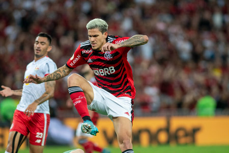 Rio, Brazil - October 01, 2022 - Pedro player in match between Flamengo vs Bragantino by 29 round of Brazilian Championship in Maracana Stadiumのeditorial素材