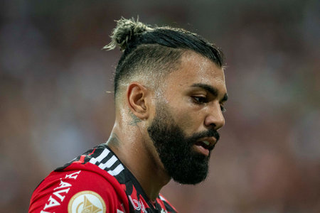Rio, Brazil - October 01, 2022 - Gabriel Barbosa Gabigol player in match between Flamengo vs Bragantino by 29 round of Brazilian Championship in Maracana Stadiumのeditorial素材