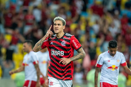 Rio, Brazil - October 01, 2022 - Pedro player in match between Flamengo vs Bragantino by 29 round of Brazilian Championship in Maracana Stadiumのeditorial素材
