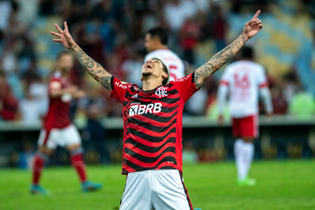 Rio, Brazil - October 01, 2022 - Pedro player in match between Flamengo vs Bragantino by 29 round of Brazilian Championship in Maracana Stadiumのeditorial素材