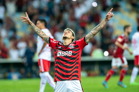 Rio, Brazil - October 01, 2022 - Pedro player in match between Flamengo vs Bragantino by 29 round of Brazilian Championship in Maracana Stadiumのeditorial素材