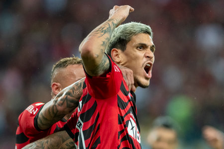 Rio, Brazil - October 01, 2022 - Pedro player in match between Flamengo vs Bragantino by 29 round of Brazilian Championship in Maracana Stadiumのeditorial素材
